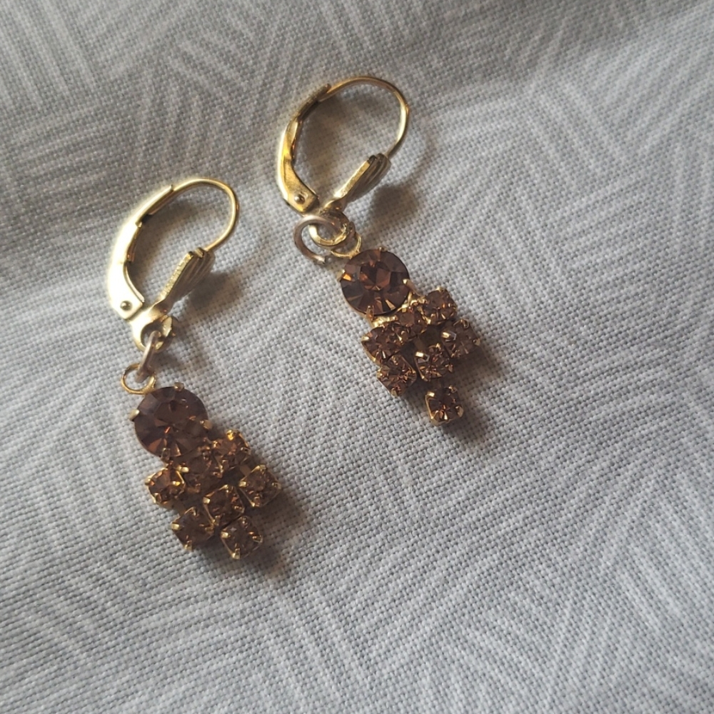 Vintage gold dress earrings